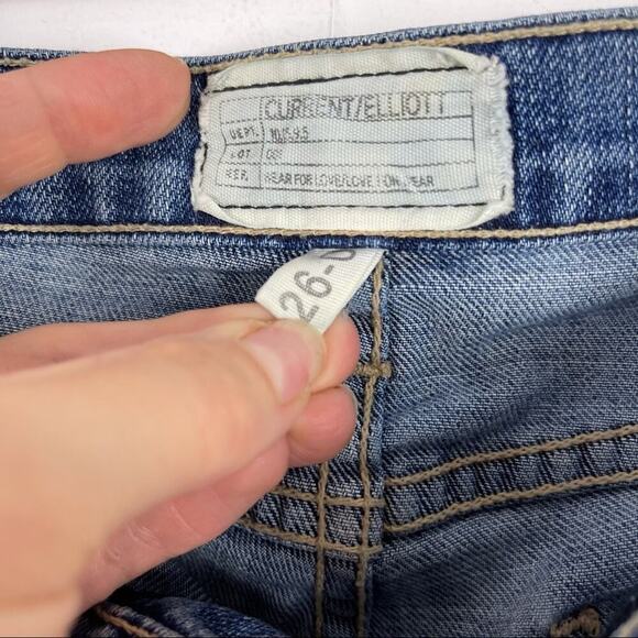 Current/Elliott Paint Splatter Stiletto Distressed Jeans 26 - Picture 11 of 14